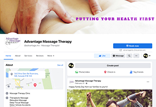 screenshot of Advantage Massage Therapy's Facebook Page
